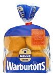 Warburtons 6 Soft White Rolls Sliced
